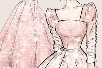 draw fashion illustration and fashion product