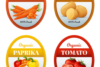 make a vintage organic food labels collection logo for you