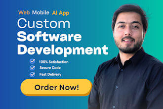 build custom software, website, or mobile app with backend