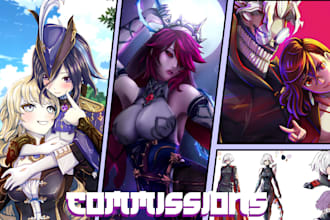 create game art, vtuber character designs, environment art etc