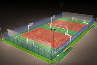 model and render sport gym or fitness centre interior