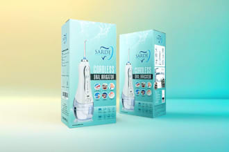 packaging and label designs with dieline, 3d amazon listing