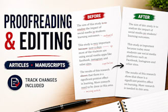 professionally proofread and edit articles, blogs, and manuscripts