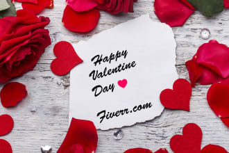 write your valentines message against red rose on paper