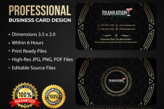 create an amazing and unique business card within 6 hrs