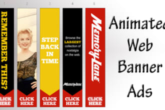 create five clickable animated flash web banner  advertisement package