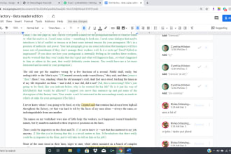 line and content edit up to 20k words of creative writing