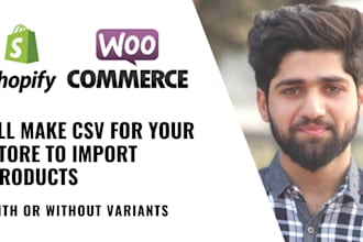 upload products or add products to shopify woocommerce or any ecommerce store