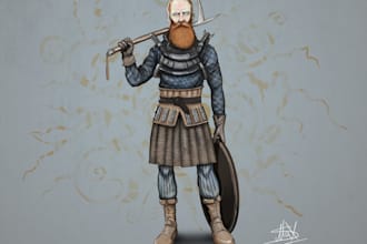 draw digital or classic concept art wb or colored