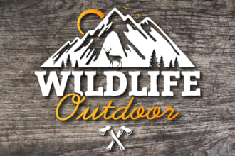 create rustic outdoor adventure logo