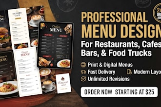 create restaurant and food menu