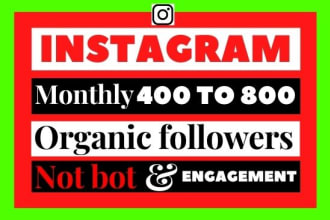 do instagram marketing or page promotion and 400 to 800 organic followers growth