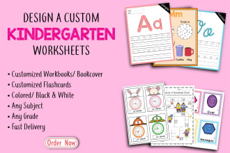 design professional kindergarten worksheets of any grade