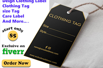 design clothing labels, hang tags, care instruction in 4hrs