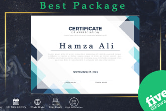 make custom certificate design , award , diploma