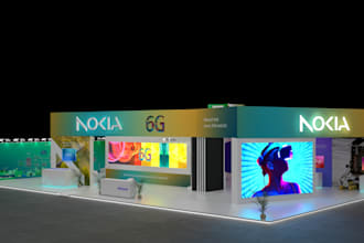 design a premium 3d exhibition booth and trade show stand