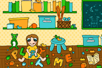 illustrate your childrens book in my cute cartoony style