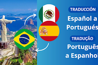 translate texts from spanish to brazilian portuguese and vice versa