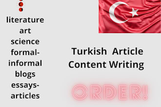 write and edit turkish articles professionally