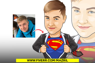 make premium superhero caricature character