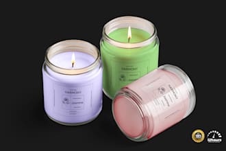 professional packaging and label design for food, candles,cosmetics in 24 hours