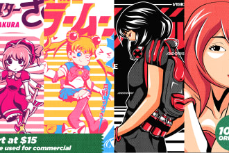 do cute or anime tshirt design for your clothing brand