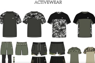 do fashion activewear design or technical flat cad design