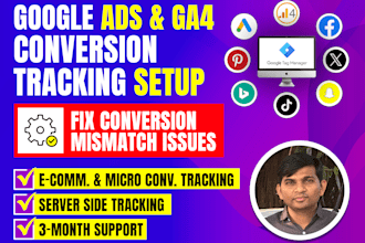 setup google ads conversion tracking, ga4 ecommerce tracking, tag manager, GTM