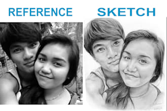 do pencil sketch, pencil portrait, or any pencil drawing