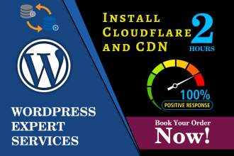 install cloudflare CDN setup with free ssl certificate 1hour