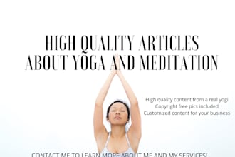 write high quality yoga and meditation articles