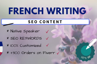 write SEO web content as a native french speaker