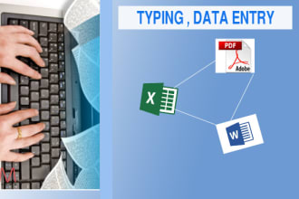 do data entry from word, PDF and websites for you