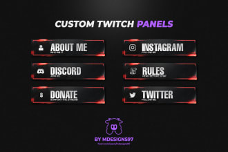 design twitch panels and banner for streams