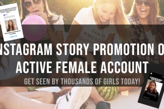 do instagram story promotion shoutout on female UK account