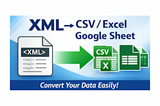 convert xml file to csv or excel or google sheet
