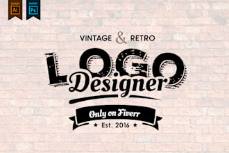 create a professional retro vintage logo with high quality design