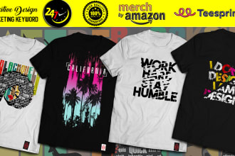 do bulk t shirt designs for merch, teespring and printfull
