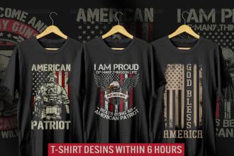 do veteran american army t shirt design within 6 hours