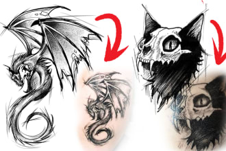 design your tattoo in a sketchy style