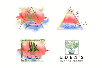 design a creative hand drawn watercolour feminine signature logo