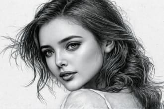 do pencil sketch, pencil portrait, or any pencil drawing