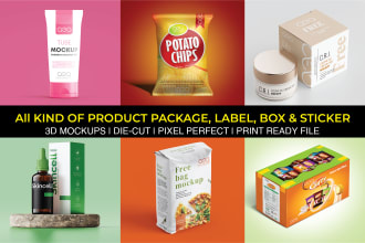 do product packaging, label, and box design