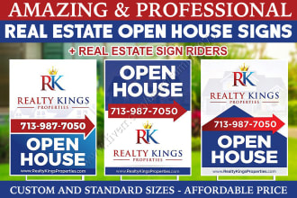 design creative real estate sign or open house signs