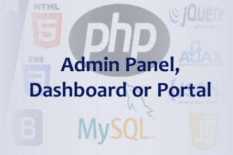 develop php or laravel web admin panel, dashboard, or portal