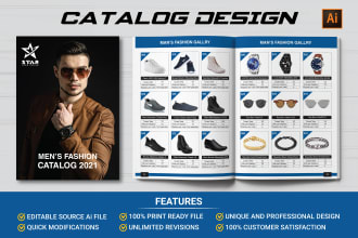 design product catalog, flyer, annual report and cover page