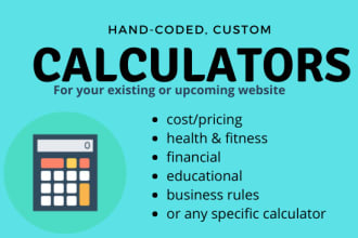 create any web calculator for wordpress and any website