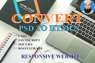 convert and design your PSD file to html