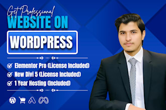 design or redesign wordpress website, landing page with elementor pro or divi 5