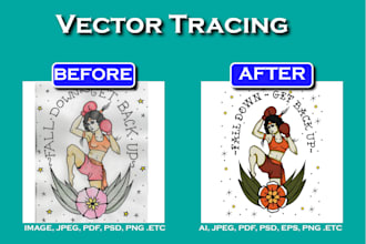 do vector tracing, redraw, recreate and vectorize anything